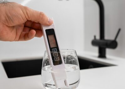 Careers at Cultivator Phyto Lab - Join Our Expert Team 10 man hand immerses conductometer beaker water check purity front modern kitchen